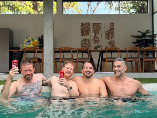 Camp 2026, the crew in the pool